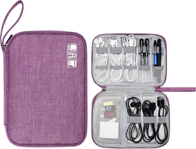 CILLA Travel Cord Organizer Case, Portable Waterproof Storage Bag for Charger, Cord, USB, Power Bank, Earphone, SD Card, Travel Essentials - Image 1